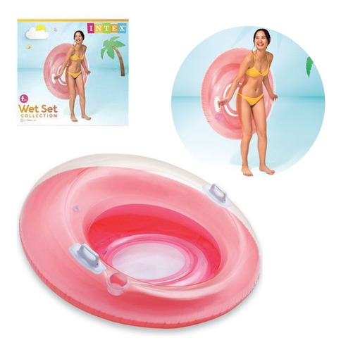 Sillón inflable Refreshing Buoy Leblon de 119 cm, color rosa