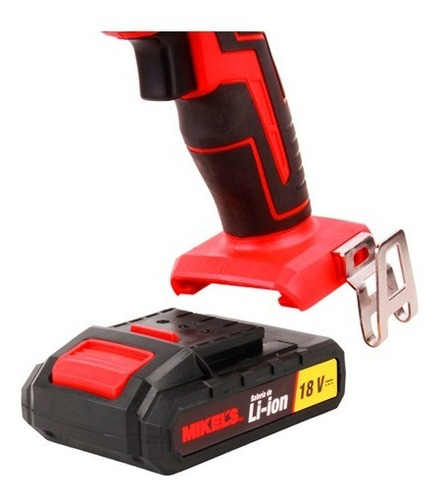 Taladro Atornillador Inalambrico 18v Mikels Tai-18 Color Negro/rojo