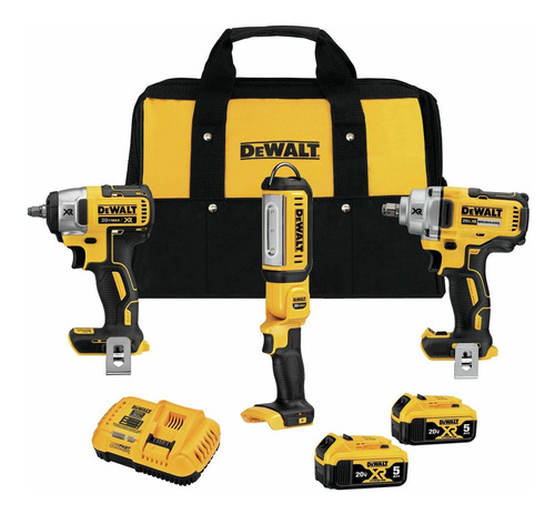 Dewalt Kit Combinado Llave Impacto Max Xr 20 V 1 2  3 8  Luz