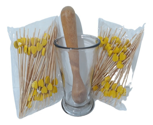 Imagem 3 de 6 de 150 Espeto Enfeite Coração Amarelo 12 Cm Lanche Evento