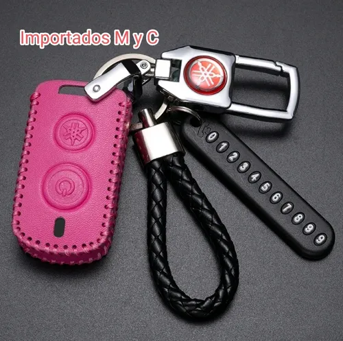 Protector Rosa Cuero Y Llavero Yamaha N Max V2 Connected