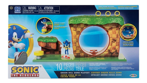 Sonic The Hedgehog Juego Zona De La Colina Verde Con Figura