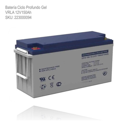 Bateria 12v 150ah Vrla Gel Ciclo Profundo Usb Xlt