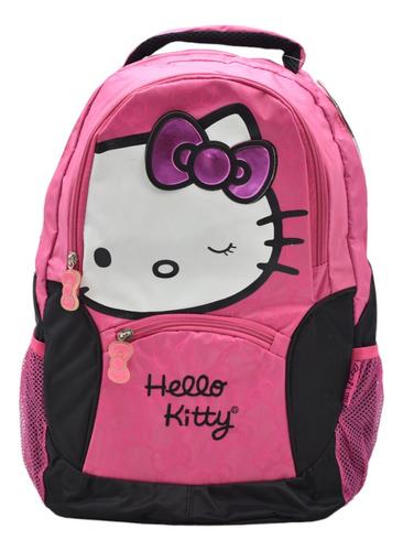 Mochila Hello Kitty Moños Estampado Rosa Con Porta Computadora 74816 Primaria Ruz