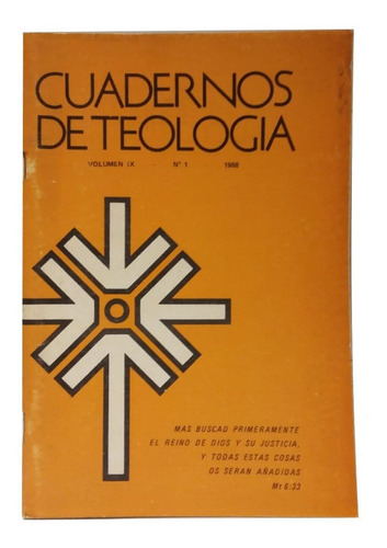 Cuadernos De Teología, Isedet, Vol. Ix, N° 2, 1988, Unico!