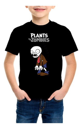Playera Niño Plantasvs Zombies3 Brilla En La Oscuridad
