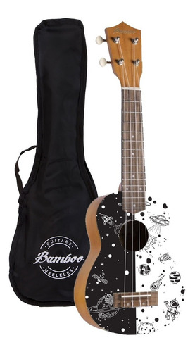 Ukelele Soprano Bamboo U-21 Galactica Incluye Funda Y Pua