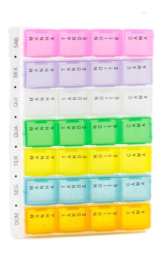 Imagem 5 de 6 de Caixa Porta Comprimidos Medicamento Semanal Dia Destacável