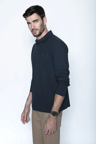 Polera Azul Polo Ml Fw2024 Ferouch