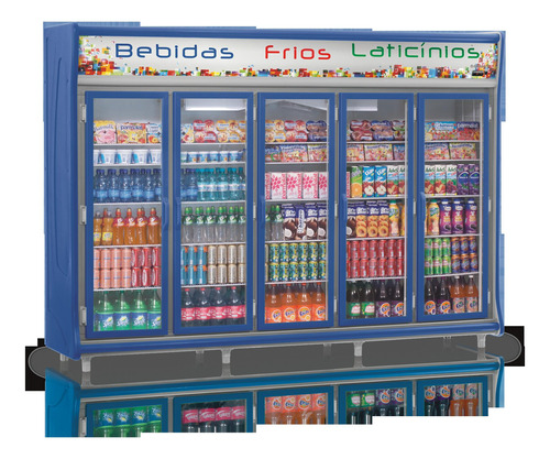 Refrigerador Visi Cooler 5 Puertas 2212lt Gelopar Vitrina He