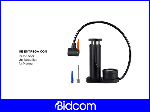 Mini Inflador A Pedal Gadnic + 2 Boquillas Intercambiables