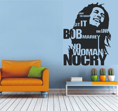 Adhesivo, Vinilo Decorativo Bob Marley Reggae 70 X55