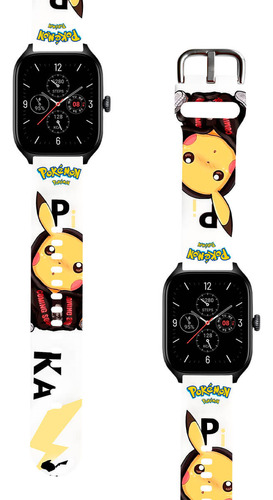 Correa Compatible Para Amazfit Gts 4 Pikachu Urbano Blanco