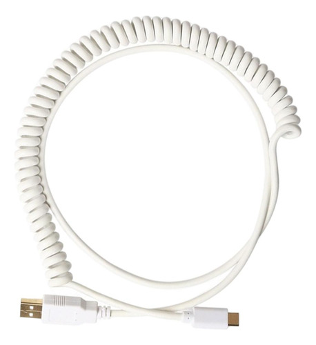 Cable De Cable En Espiral Tipo C V2 De Alta Calidad Blanco