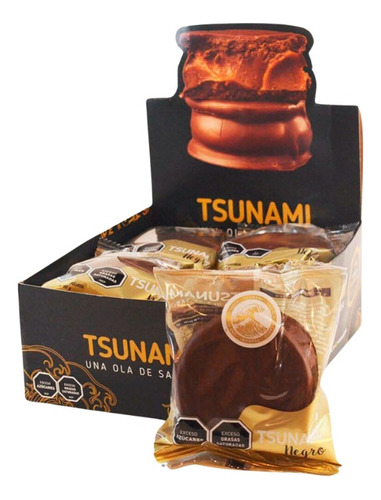 Caja De Alfajores Tsunami De Chocolate Negro