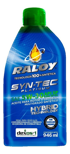 Aceite 5w30 Sintético Dexos Raloy Litro