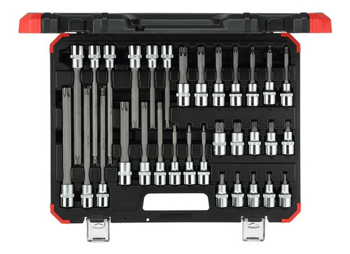Imagem 1 de 3 de Jogo De Soquetes Torx 1/2 T20 A T70 Gedore Red 32 Peças