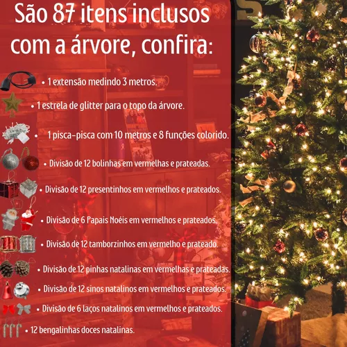 Árvore De Natal Grande Artificial 240 Cm De Altura Cheia