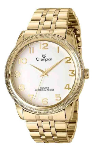 Relógio Champion Dourado Feminino Cn29490ma - 50m Resistente