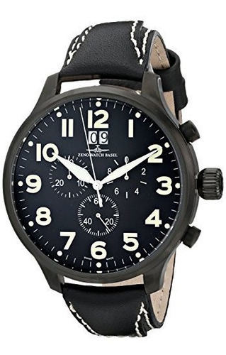 Zeno Hombres `s 6221-8040-bk-a1 Super Oversized Reloj Negro