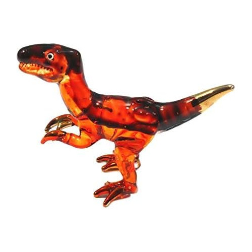 Figura Miniatura De Vidrio Soplado Del Dinosaurio Tiran...