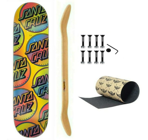 Shape Santa Cruz 8.25 Powerlyte Fibra + Lixa Jessup + Paraf.