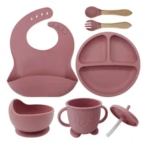 Comprar Set De Alimentación Bebe Vajilla De Silicona Varios Colores