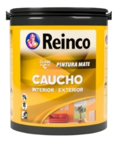 Pintura Negro Mate Caucho Interior Exterior Galón 