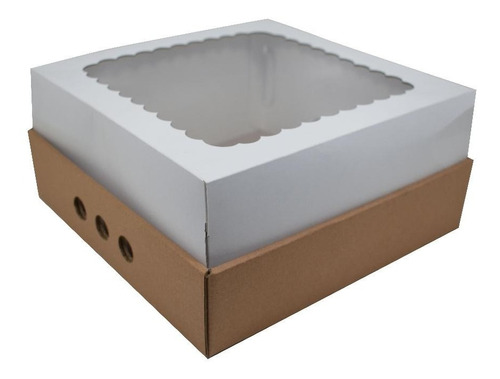 Caja Para Desayuno O Torta Con Visor 42x32x12 X 25 Unidades