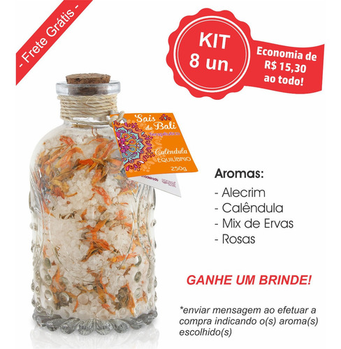 Sais De Banho Bali 250 G - Kit 8 Unid.