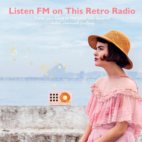 Altavoz Bluetooth Retro, Radio Fm Greadio Vintage Con Estilo