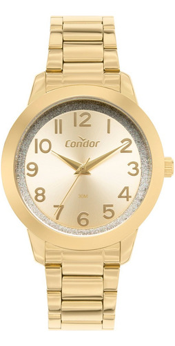 Relógio Feminino Condor Dourado Presente Mães