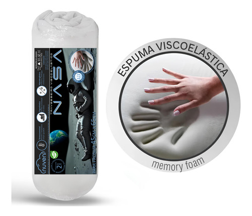 Kit 4 Travesseiro Nasa Viscoelástico Confortável Macio 10cm