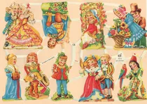 Comprar Lote 5 Hermosas Planchas Figuritas Alemanas S Brillantina Cuentos Niños Florales Figuritas Troqueladas Con Relieve