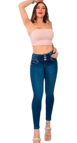 Jeans Mujer Pantalón Colombiano Mezclilla Strech Push Up P26
