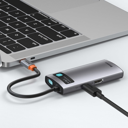 Hub Tipoc Baseus 4 En 1 Con Usb 3.0 2.0, 1 Hdmi Cahub-cyog