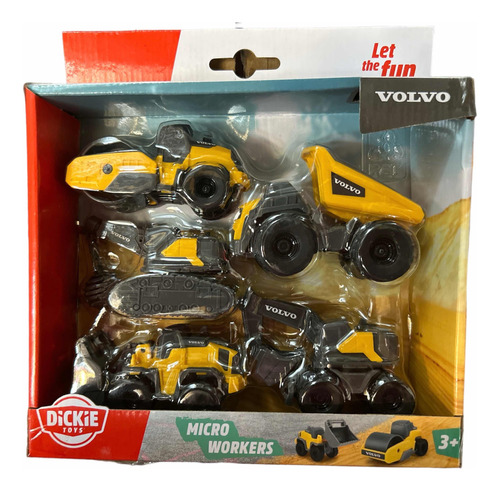 Set 5 Camiones Mini Volvo Micro Workers Dickie Toys Juguetes