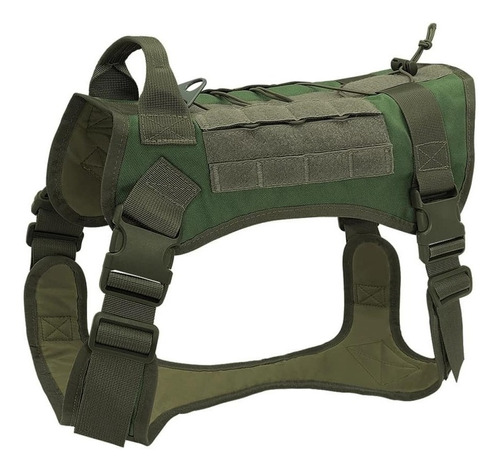 Arnés Táctico Perro. Verde Talla M 60 A 78 Cm