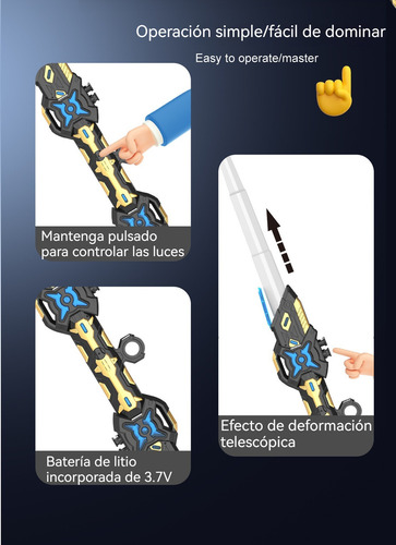 Juguetes Para Niños Telescópicos De Doble Cabeza Laser Sword Color Negro