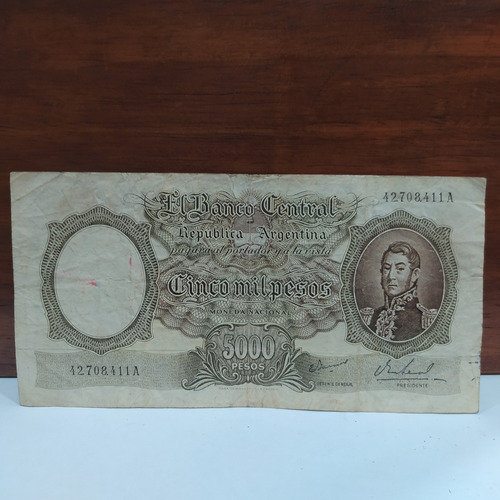 Antiguo Billete 5000 Pesos Moneda Nacional Bottero 2181