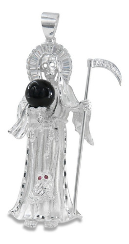 Dije De Santa Muerte De Plata 925 2.7cm Color Plateado
