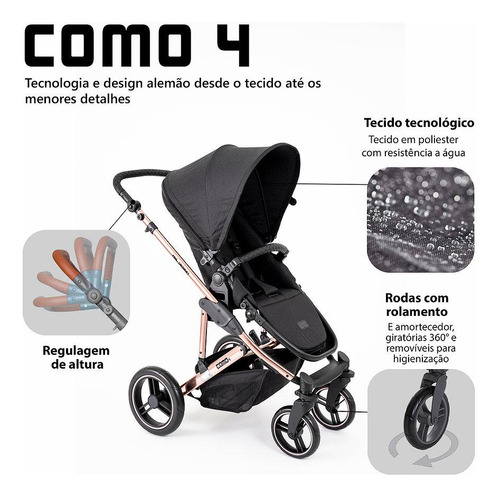 Carrinho Abc Design 3 Em 1 Linha Diamond Asphalt Como 4