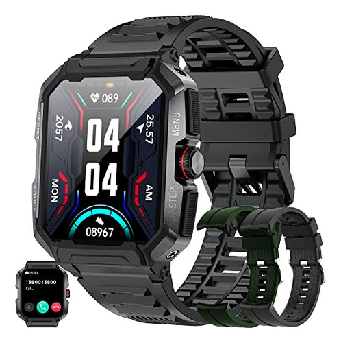 Military Smart Watches For Men, 5atm Waterproof Rugged ...