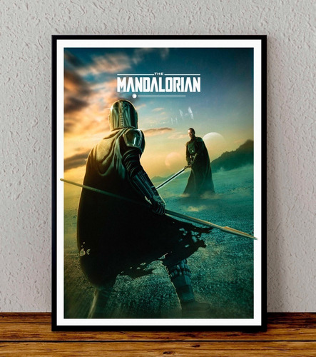 Cuadro 33x48 Poster Enmarcado The Mandalorian Serie Disney