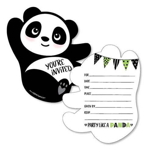 Fiesta Como Un Oso Panda - Invitaciones De Relleno En Forma 