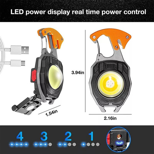 2 Linterna Led Llavero Portátil Lámpara Táctica Multifunción