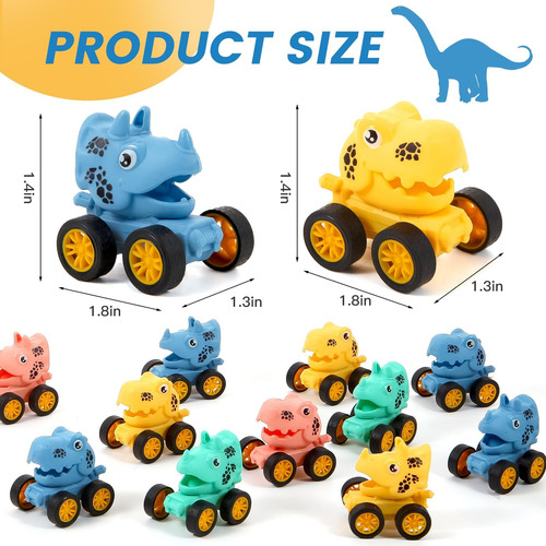 Juego De 18 Coches De Dinosaurios Para Niños Pequeños, Mini