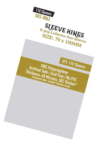 Protectores De Cartas Sleeve Kings 70x100mm - 110 Micas
