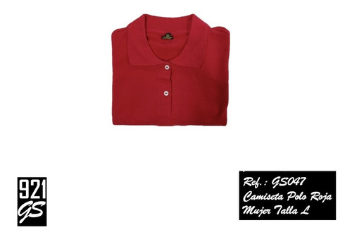 Camiseta Polo Rojo Dama Talla L 