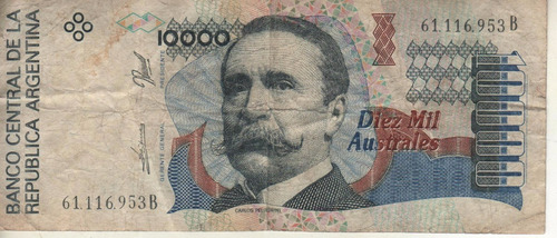 Bottero 2880 Billete De 10.000 Australes Año 1990 - R+